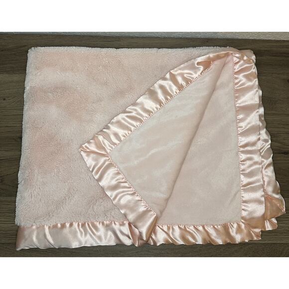 Cloud Island Target Pink Plush Satin Edge Baby Blanket Fluffy Soft 40x30 - Picture 1 of 11